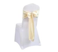ERHTGUO 10/50pcs Satin Chair Bow Sashes Wedding Knot Ribbon Ties for Party Event Hotel Banquet Supplies Home Decorations(Champagne,10 pcs)