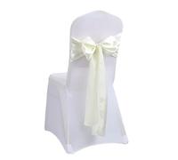 ERHTGUO 10/50pcs Satin Chair Sash Bows Cover Ribbons for Wedding Banquet Party Event Graduation Ceremony Decoration(Ivory,50pcs)