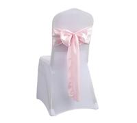 ERHTGUO 10/50pcs Satin Chair Sash Bows Cover Ribbons for Wedding Banquet Party Event Graduation Ceremony Decoration(Light Pink,50pcs)