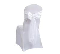 ERHTGUO 10/50pcs Satin Chair Sash Bows Cover Ribbons for Wedding Banquet Party Event Graduation Ceremony Decoration(White,50pcs)