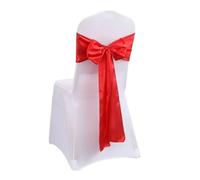 ERHTGUO 10/50pcs Satin Chair Sash Bows Cover Ribbons for Wedding Banquet Party Event Graduation Ceremony Decoration(Red,10 pcs)