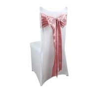 ERHTGUO 10/50PCS Satin Chair Sashes Bows Universal Ribbon Ties Back Sash for Wedding Party Events Banquets Hotel Event Cover(Dirty Pink,10 pcs)