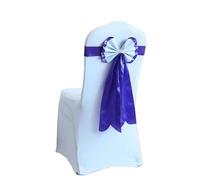 ERHTGUO 10 Pcs Chair Sashes Tie Satin Knot Back Colourful Ribbon Belt Bow for Hotel Banquet Wedding Party Event Decoration(Deep Purple)