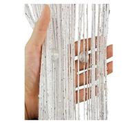 ERHTGUO 100 * 200 cm Perles de Cristal Gland Soie chaîne Perle Rideau Porte diviseur drapé Pure Panneau Rideaux Salon décor cantonnière(White)
