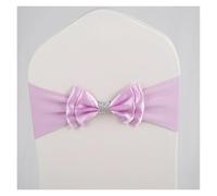 ERHTGUO 10pc Elastic Spandex Sashes with Diamond Buckle for Chairs Back Bands Bow Tie Hotel Restaurant Birthday Party Wedding Decoration(Purple)