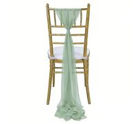 ERHTGUO 10pc Wedding Chair Sash Beauty Tulle Polyester Streamer Hotel Banquet Decoration Cover Tie Ribbon Bow(Grey Green)