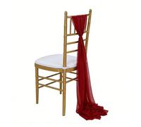 ERHTGUO 10pc Wedding Chair Sash Beauty Tulle Polyester Streamer Hotel Banquet Decoration Cover Tie Ribbon Bow(Wine Red)
