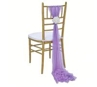 ERHTGUO 10pc Wedding Chair Sash Beauty Tulle Polyester Streamer Hotel Banquet Decoration Cover Tie Ribbon Bow(Light Purple)