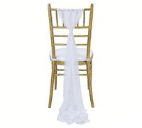 ERHTGUO 10pc Wedding Chair Sash Beauty Tulle Polyester Streamer Hotel Banquet Decoration Cover Tie Ribbon Bow(White)
