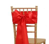 ERHTGUO 10PCS Chair Sashes with Bowknots Washable Reusable, Perfect for Weddings, Banquets, and Formal Events, Decorative Ties(Red)