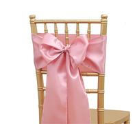 ERHTGUO 10PCS Chair Sashes with Bowknots Washable Reusable, Perfect for Weddings, Banquets, and Formal Events, Decorative Ties(Pink)