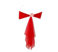 ERHTGUO 10Pcs Elastic Chair Sashes Cover Bands Bows for Wedding Party Hotel Home Seat Banquet Event Decor(Red)