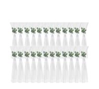 ERHTGUO 12-48Pcs Chair Sashes for Wedding Covers Chiffon Bow Ribbons for Party Ceremony Church Decoration(24 pcs)