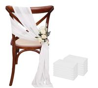 ERHTGUO 17x275cm Sage Green Chiffon Chair Sashes Wedding Covers Ribbon Party Aisle Decor(Color 29,50PCS)