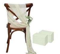 ERHTGUO 17x275cm Sage Green Chiffon Chair Sashes Wedding Covers Ribbon Party Aisle Decor(Light Green,24PCS)
