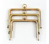 ERHTGUO 2/5Pcs 11/12/13cm Embossed Metal Bag Handles Square Purse Frame Kiss Clasp Wallet Brackets DIY Handmade Accessories(LightGold,13cm-2Pcs)