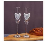 ERHTGUO 2 Pc Party Matching Glasses Wedding Supplies Champagne Stemware Wine Beautiful Dress(Color-08)