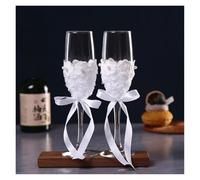 ERHTGUO 2 Pc Party Matching Glasses Wedding Supplies Champagne Stemware Wine Beautiful Dress(Color-07)