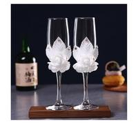 ERHTGUO 2 Pc Party Matching Glasses Wedding Supplies Champagne Stemware Wine Beautiful Dress(Color-17)
