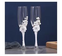 ERHTGUO 2 Pc Party Matching Glasses Wedding Supplies Champagne Stemware Wine Beautiful Dress(Style 015)