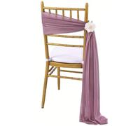 ERHTGUO 20x275cm Chiffon Chair Sashes Wedding Sash Cover Aisle Decorations Long Sheer Church for PartyBanquet(Bean Paste Powder,20X275CM 15PCS)
