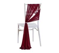 ERHTGUO 20x275cm Chiffon Chair Sashes Wedding Sash Cover Aisle Decorations Long Sheer Church for PartyBanquet(Wine Red,20X275CM 15PCS)
