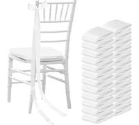 ERHTGUO 24/50/100pcs Chair Sashes Decorative Strap Bows Designed Ribbon for Wedding Banquet Party Aisle Decor Home DIY Gift(White,100pcs-4x200cm)