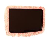 ERHTGUO 2pc 24-48INCHES Fabric TV Circle Power On Without Taking Out Dust Cover Monitor Screen Home Decorations With Elastic(Light pink,24-30INCH)