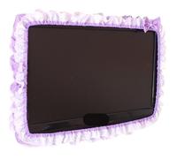 ERHTGUO 2pc 24-48INCHES Fabric TV Circle Power On Without Taking Out Dust Cover Monitor Screen Home Decorations With Elastic(Purple,24-30INCH)