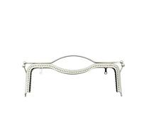 ERHTGUO 2pc 8.1" Metal Purse Frames Kiss Lock Clasp Frame Embossed Clutch with Handle for Coin Handbag Making DIY Craft(Silver)