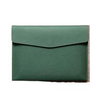 ERHTGUO 2pc A4 File Folder PU Leather Document Holder Waterproof Portfolio Envelope Case(Green)
