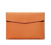 ERHTGUO 2pc A4 File Folder PU Leather Document Holder Waterproof Portfolio Envelope Case(Orange)