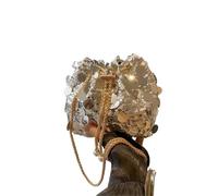 ERHTGUO 2pc Sequin Chain Women's Portable Bucket Shoulder Bags Retro Ladies Dinner Party Clutch Purse Design Female Crossbody Bag(Color 1)