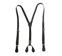 ERHTGUO 2pc Y-Type Suspenders For Men Retro British Style Buttoned Anti-slip Suit Accessories PU Leather Business(Color5)