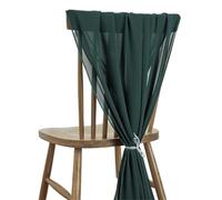 ERHTGUO 2Pcs 30x270cm Chiffon Wedding Chair Sashes Setting Gauze Sheer Vintage Birthday Party Festival Aisle Decor(2pcs Dark Green)