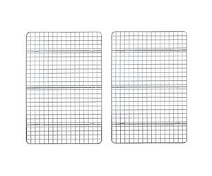ERHTGUO 2Pcs/Set Stainless Steel Baking Tray Bread Cake Grid Cooling Rack Bakeware Suit Pizza Barbecue Shelf Kitchen Cooking Utensils