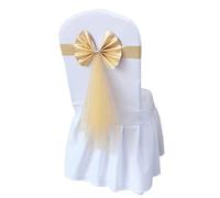 ERHTGUO 4/6/10/12/50/100 Pcs Chair Sashes Tie Gauze Bodas Knot Cover Satin Ribbon Belt Bow for Banquet Country Wedding Party Event Decor(Color1,10 PCS)
