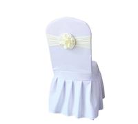 ERHTGUO 4/6/10/12/50/100 Pcs Chair Sashes Tie Gauze Bodas Knot Cover Satin Ribbon Belt Bow for Banquet Country Wedding Party Event Decor(White,4 PCS)