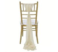ERHTGUO 4pc Chair Ties Wedding Sash Tulle Polyester Streamer Banquet Hotel Decoration Cover Ribbon Bow for Party Chairs(Champagne)