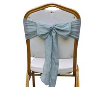 ERHTGUO 50-100PCS Chair Sashes for Wedding Covers Cheesecloth Bow Ribbons for Bridal Ceremony 7x98In(Green 3,50pcs)