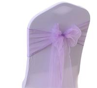 ERHTGUO 50/100pcs Wedding Chair Decoration Organza Sashes Knot Bands Bows for for Party Banquet Event Decor(Purple,100pcs)
