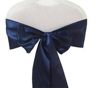 ERHTGUO 50pcs Satin Chair Sash Knot Hotel Party Banquet Event Wedding Decoration Ribbon Tie Bow(Color13)