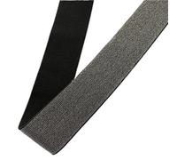 ERHTGUO Bandes élastiques à Paillettes Or Argent, Bande de Caoutchouc, Cordon élastique for vêtement et Pantalon, Accessoires Couture, Bricolage, 10/15/25/40mm, 1M(Black Silver,15mm)