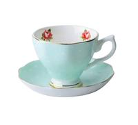 ERHTGUO Bone China Coffee Mug Cups Cup And Saucer Set With Spoon Afternoon Tea For Party(Green 170ML)