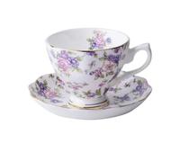 ERHTGUO Bone China Coffee Mug Cups Cup And Saucer Set With Spoon Afternoon Tea For Party(Noble Purple 170ML)