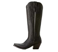 ERHTGUO Bottes de cowboy for femmes, hauteur genou, mi-mollet, style western vintage, chaussures décontractées à talons compensés(Black,43)