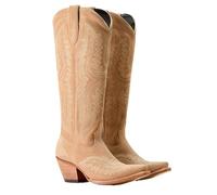 ERHTGUO Bottes de cowboy for femmes, hauteur genou, mi-mollet, style western vintage, chaussures décontractées à talons compensés(Brown suede,45)