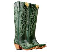 ERHTGUO Bottes de cowboy for femmes, hauteur genou, mi-mollet, style western vintage, chaussures décontractées à talons compensés(Green,43)