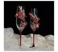 ERHTGUO Bouquet Design Wedding Newlyweds Chinese Red Toast Cup Engagement For Girlfriends Finished Product(New Chinese two)