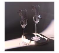 ERHTGUO Butterfly Diamond Champagne Flutes Set, Lead-Free Crystal Wedding Toast Glasses, Elegant Highball Gift For Party Decor
